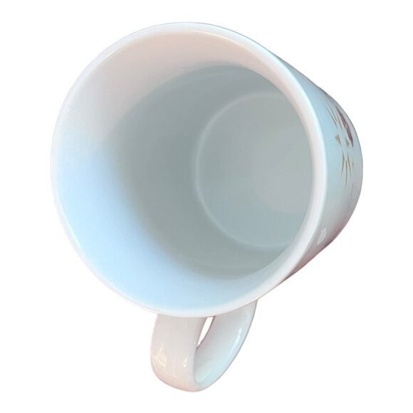 Starbucks Holiday Star Poinsettia Snowflake Coffee Mug 12 oz Red White Christmas - Picture 4 of 6